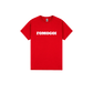 Red front flat lay